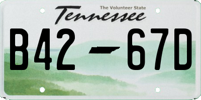TN license plate B4267D