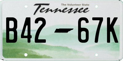 TN license plate B4267K