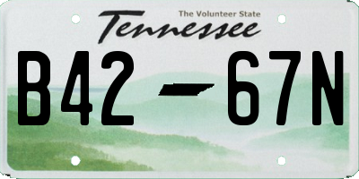 TN license plate B4267N