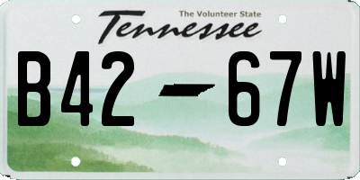 TN license plate B4267W
