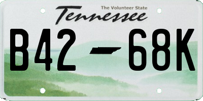 TN license plate B4268K