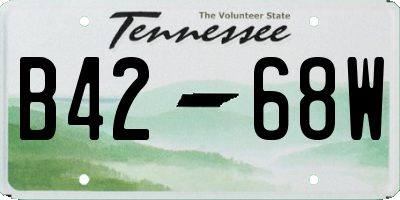 TN license plate B4268W
