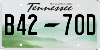TN license plate B4270D