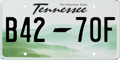 TN license plate B4270F