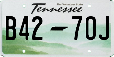 TN license plate B4270J