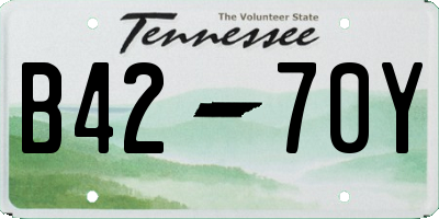 TN license plate B4270Y