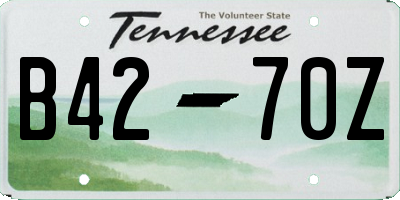 TN license plate B4270Z