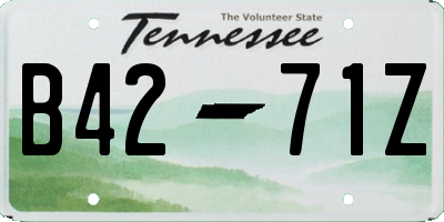 TN license plate B4271Z