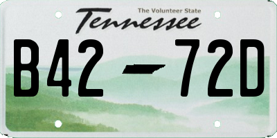 TN license plate B4272D