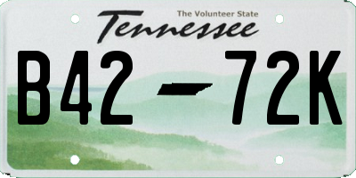 TN license plate B4272K