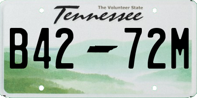 TN license plate B4272M