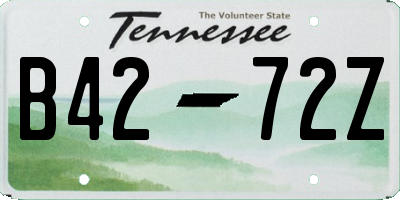 TN license plate B4272Z