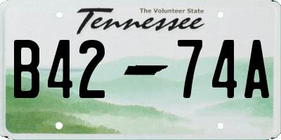 TN license plate B4274A