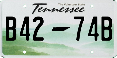 TN license plate B4274B