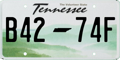 TN license plate B4274F