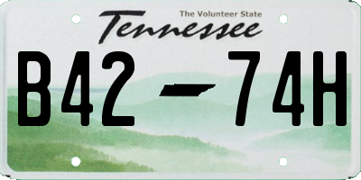 TN license plate B4274H