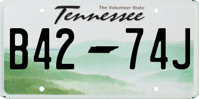 TN license plate B4274J