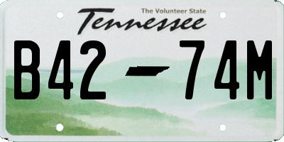 TN license plate B4274M