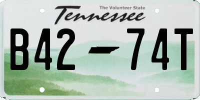 TN license plate B4274T