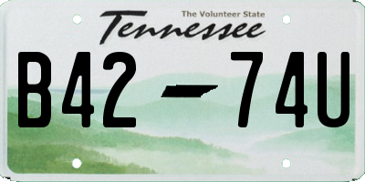 TN license plate B4274U