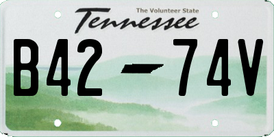 TN license plate B4274V