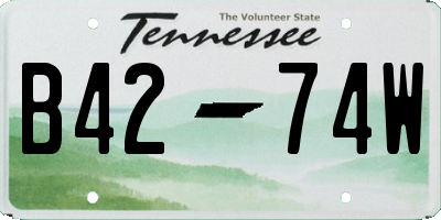 TN license plate B4274W