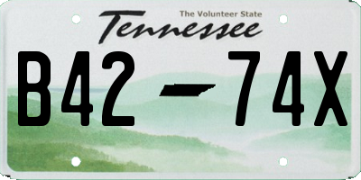 TN license plate B4274X