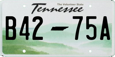 TN license plate B4275A