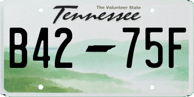 TN license plate B4275F