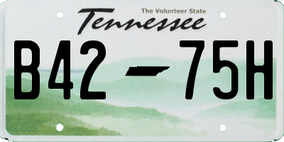 TN license plate B4275H