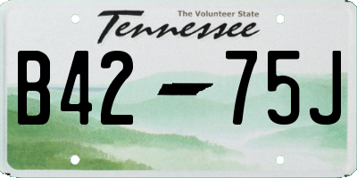 TN license plate B4275J
