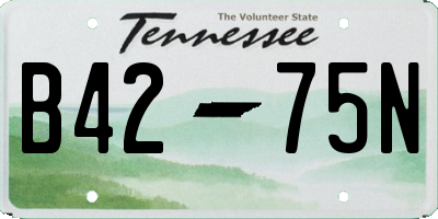 TN license plate B4275N