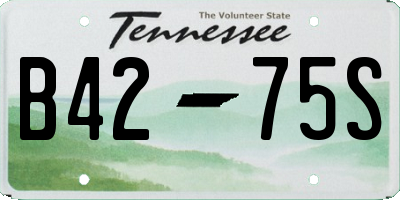 TN license plate B4275S
