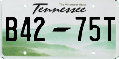 TN license plate B4275T