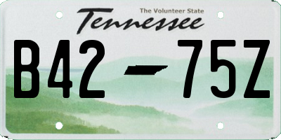 TN license plate B4275Z