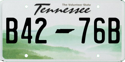 TN license plate B4276B