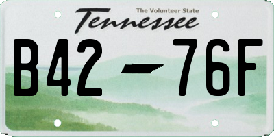 TN license plate B4276F