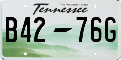 TN license plate B4276G