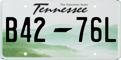TN license plate B4276L