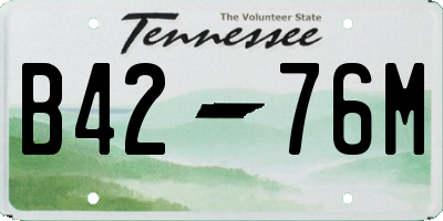 TN license plate B4276M
