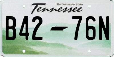 TN license plate B4276N