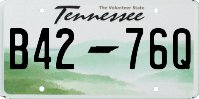 TN license plate B4276Q