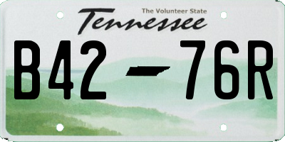 TN license plate B4276R