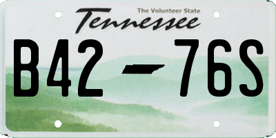 TN license plate B4276S