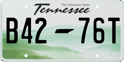 TN license plate B4276T