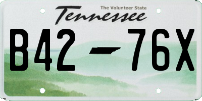 TN license plate B4276X