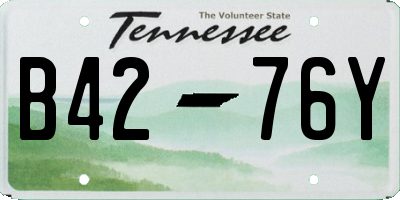 TN license plate B4276Y