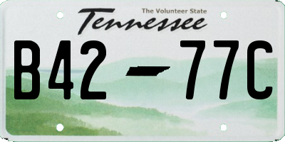 TN license plate B4277C