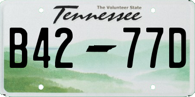 TN license plate B4277D