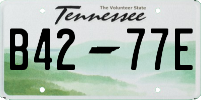 TN license plate B4277E